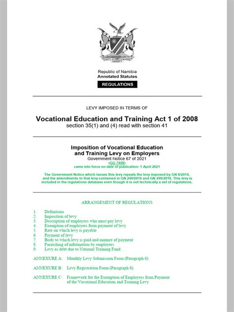 Vocational Education and Training Act 1 of 2008 - Legal Assistance Centre - balustradellc
