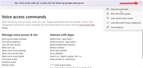 Voice access command list - Microsoft Support - coolestguyplanet.net