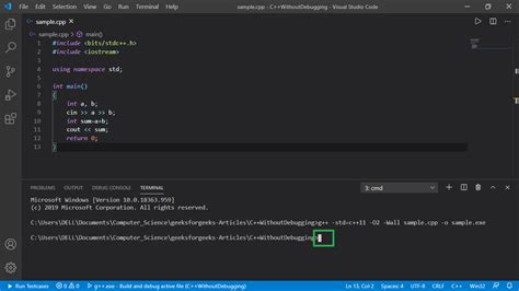 VS Code Compile and Run in C++