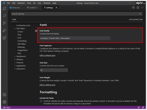 VS Code How to Change Font