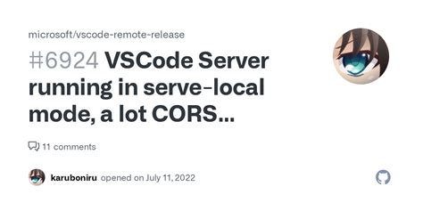 VSCode Server running in serve-local mode, a lot CORS …