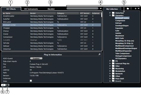 VST Plug-in Manager Window