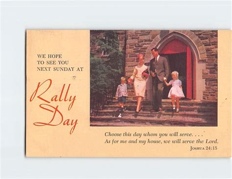 VTG Postcard Rally Day Kids Convertible Olney Baptist Church