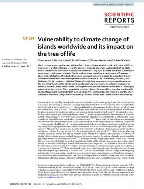 Vulnerability to climate change of islands worldwide … - raincitystudios.com