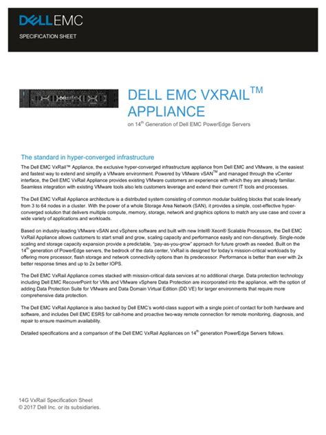 VXrail Data Sheet PDF Scalability V Mware