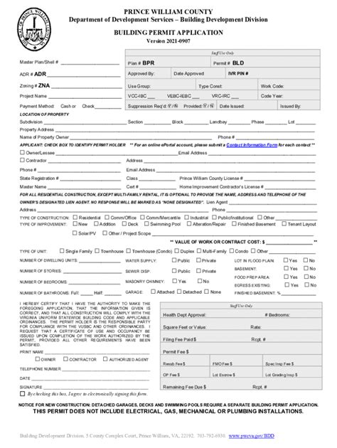 Va Building Permit Application 20202024 Form Fill Out and Sign