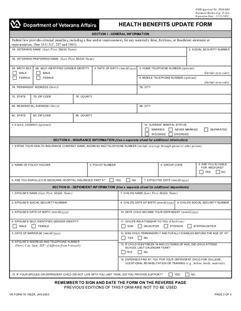 Va Form 10 10ezr Download Sample in PDF