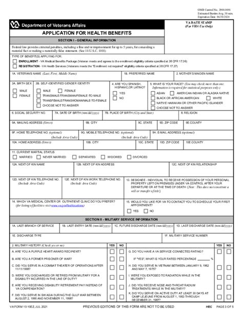 Va Form 1010ez Printable