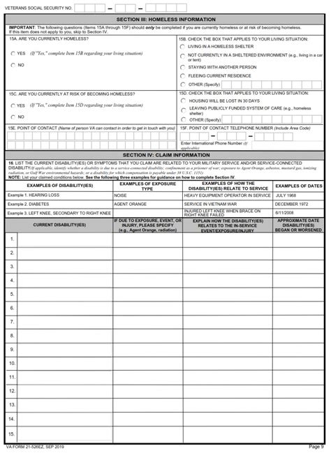 Va Form 21526e Application For Disability Compensation And Related