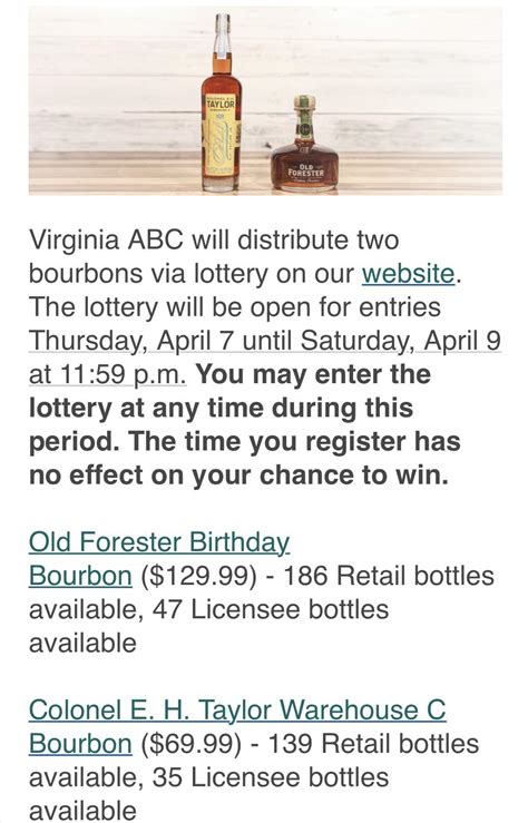 Virginia ABC customers will have the opportunity to enter online to win the chance to purchase Pappy Van Winkle Family Reserve Bourbon 23 Year, 20 Year and 15 Year; Van Winkle Family Reserve Rye ...