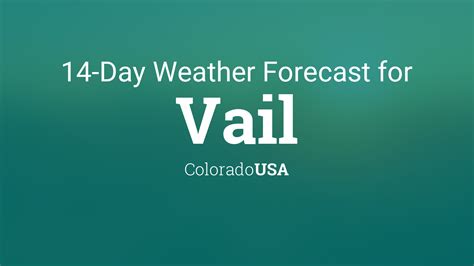 Vail, CO Hourly Weather Forecast star_ratehome. 50 ... Length of Day . 14 h 35 m . Tomorrow will be 1 minutes 29 seconds longer . Moon. 9:04 PM. 5:26 AM. full moon. 99% of the Moon is Illuminated ...