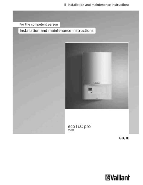 Vaillant heating system instructions. Installation manual_ecoCOMPACT and auroCOMPACT-EE Devic...