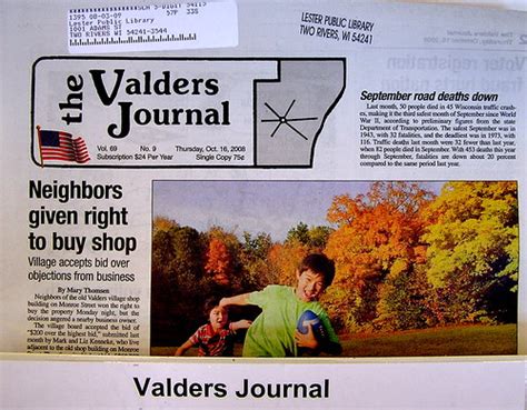 Valders Journal - WI - Newspaper Advertising Costs