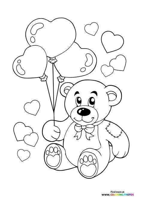 Valentine Bear Coloring Pages
