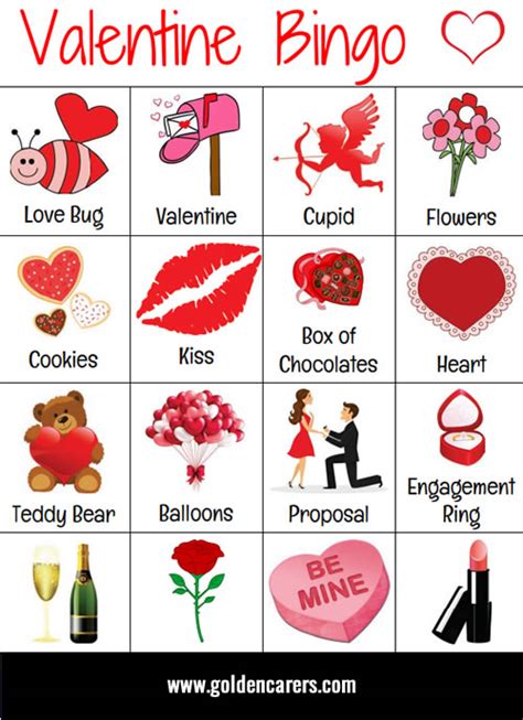 Valentine Bingo - Golden Carers