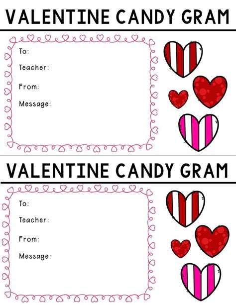 Valentine Candy Gram Template