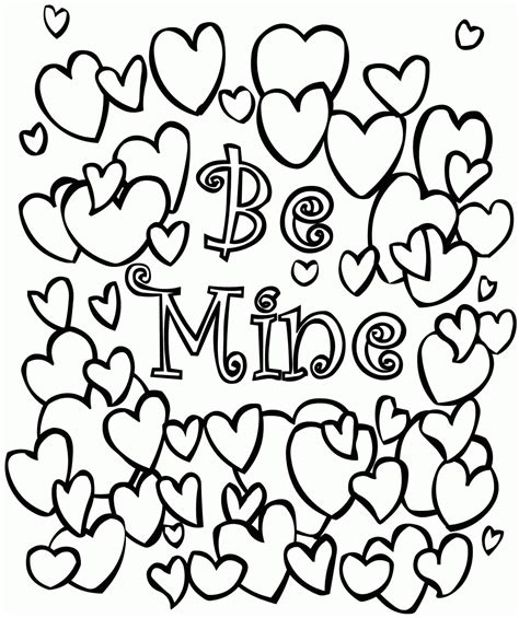 Valentine Color Pages Free Printable Coloring And Malvorlagan