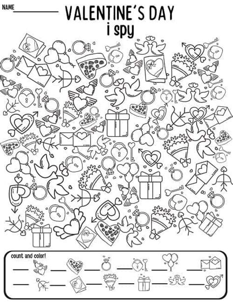 Valentine S Day I Spy Printable Pdf Cenzerely Yours