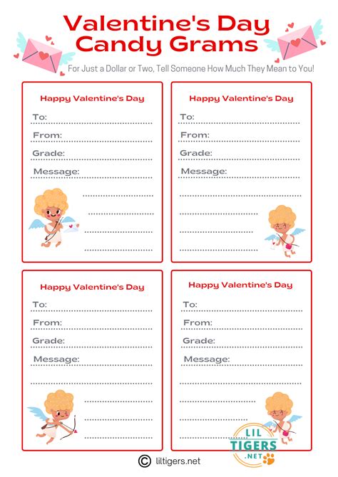 Valentines Candy Grams Template