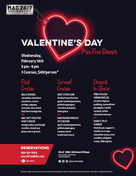 Valentines Day Specials - Happy Valley