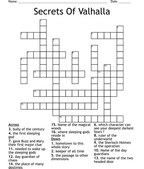 Valhalla vip crossword. Clue: Valhalla V.I.P.'s. Valhalla V.I.P.'s is a crossword puzzle clue that we have spotted 1 time. There are related clues (shown below). 