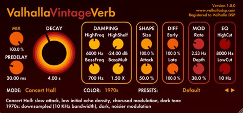 ValhallaVintageVerb by Valhalla DSP - Plugins (VST, AU) Splice