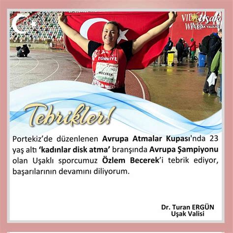 Vali Ergün’den Uşaklı sporculara tebrik