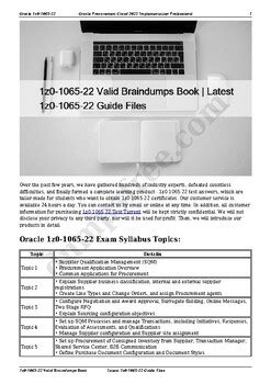 Valid Braindumps 1z0-1106-1 Pdf