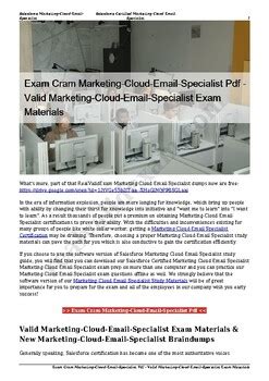 Valid Braindumps Marketing-Cloud-Email-Specialist Pdf