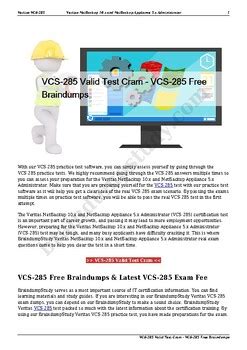 Valid Braindumps VCS-284 Free