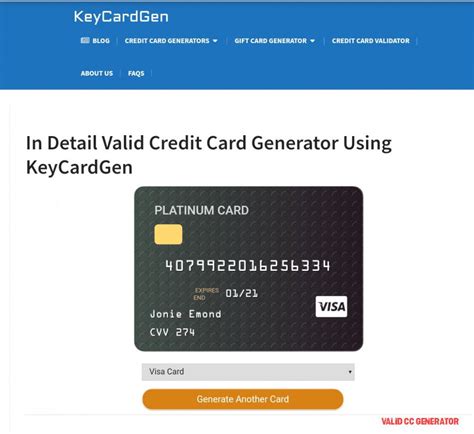 Valid Cc Generator Business Card