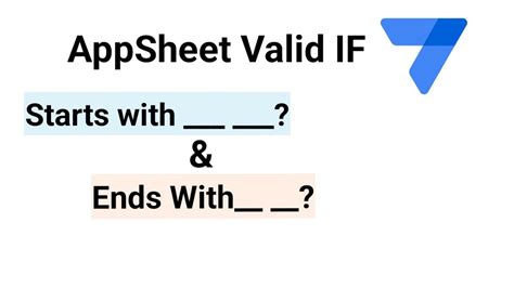 Valid if appsheet.  Avoid wrong data entry by using startswith () and endswith () more...