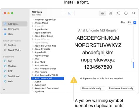 Validate Fonts With Font Book