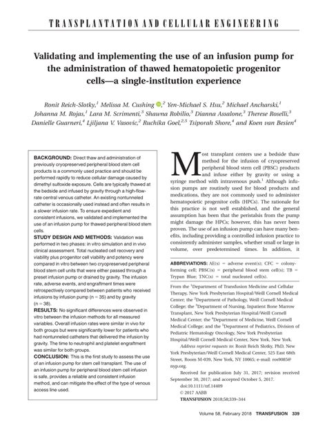 Validating and implementing the use of an infusion pump for the ...