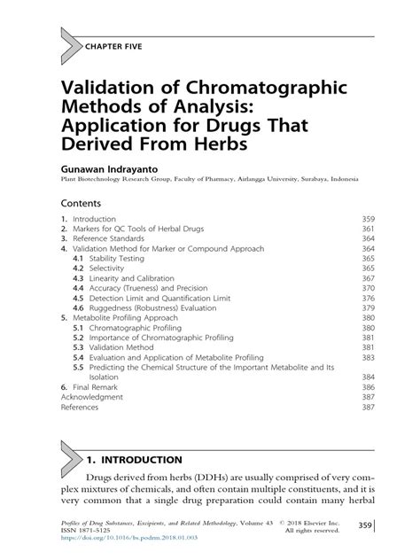 Validation of chromatographic methods.  Development and validation of ...