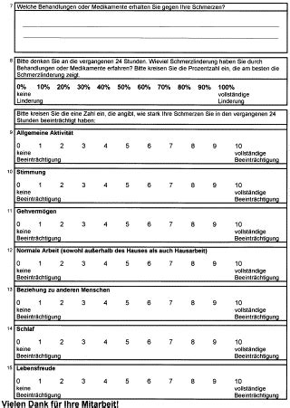 Validation of the German Version of the Brief Pain Inventory