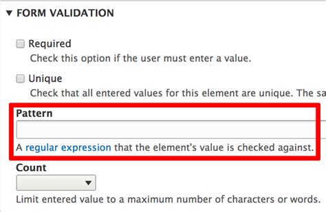 Validation patterns SiteFarm