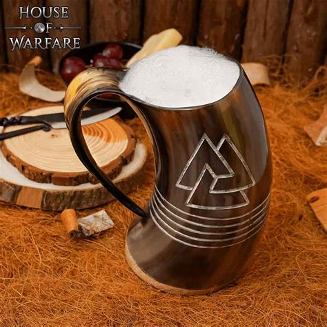 Valknut Horn Tankard - HW-700496 - Medieval Collectibles