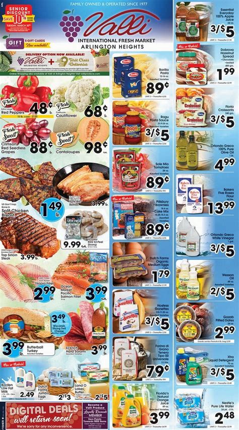November 14, 2023. Check out the current Valli Produce weekly ad, valid from Nov 15 – Nov 23, 2023. Browse weekly specials online and find new offers every week for popular brands and products. Slide into amazing savings and grab great deals this week on Pork Butt Boneless Roast, Snow White or Baby Bella Mushrooms, Seedless Green Grapes .... 