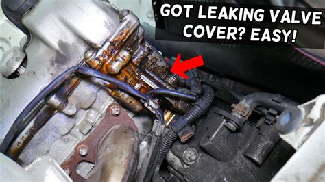 Valve cover leak. Valve Cover Is “Caked” With Dirt And Is Leaking Oil. The first sign of this problem, is when the valve cover/cylinder head is very dirty. Because, oil attracts dirt and will appear to be “caked” on where its leaking. So, if you discover that the valve cover is dirty, it’s most likely a leaking gasket. 