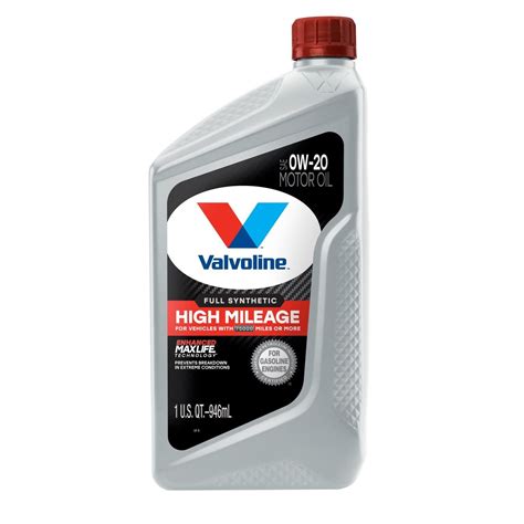 Shop Valvoline High Mileage MaxLife SAE 5W-20 Motor Oil- 1 Quartundefined at Lowe's.com. If you have over 75,000 miles, you need the superior protection of America's first high mileage motor oil. Valvoline&#8482; High Mileage MaxLife helps extend. 