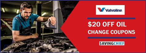 Use a $20 off oil change coupon at a local Valvoline Express Car