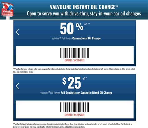 Valvoline oil change coupon $25 off printable. https://userpromocode.com/valvoline-19-99-oil-change-coupon-2023-printable/ Valvoline $20 Oil Change Coupon 2024, Valvoline 24.99 Oil Change Coupon, Valvoline Instant ... 