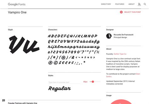 Vampiro One - Google Fonts