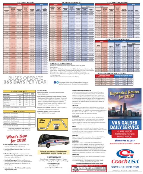 Van galder bus schedule madison. The bus schedule between Chicago and Madison includes 20 trips every day, departing as early as 4:00am. On average, bus tickets for the route from Chicago to Madison cost $38. ... Van Galder. Pros: Felt safe on the bus traveling. … 