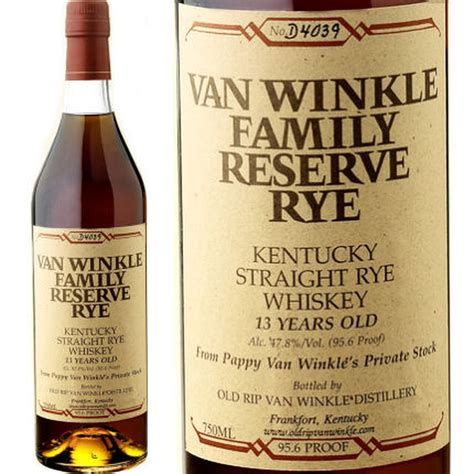 Van winkle family reserve rye. Nov 13, 2023 · Van Winkle Family Reserve Rye 13 Year. Type Rye Whiskey. Bottled --. Age 13. Proof 95.6. Size 750mL. See the deep, tawny, copper color. Smell the powerful caramel, spice, sweet-tobacco aromas. Enjoy a smooth, broad entry, leading to a medium-to full-bodied palate with sweet toffee, roasted nut and leather notes. 