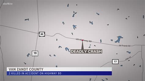 Texas Department of Public Safety – Van Zandt County Fatal Crash 12.6.22. Number of Vehicles in Crash: 2 Number of Injured: 0 Number killed: 2 Date & Time: 12/6/2022 & 4:20 P.M. County: Van Zandt. Location: State Highway 19, 2.5 miles north of Canton, Texas Posted Speed Limit: 70 mph. Vehicle 1: 2015 Ford Escape..