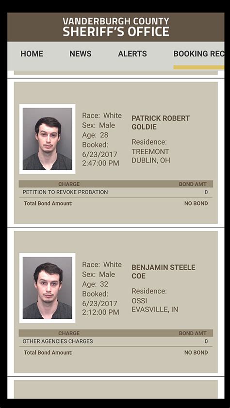 Vanderburgh county recent bookings warrants.  Vanderburgh County Recent Booki...