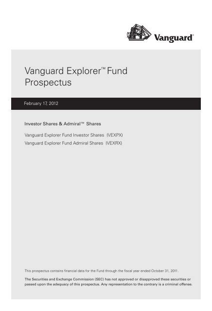 Vanguard explorer fund admiral. Things To Know About Vanguard explorer fund admiral. 