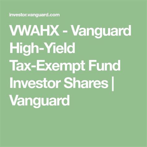Vanguard High-Yield Tax-Exempt Fund seeks to prov